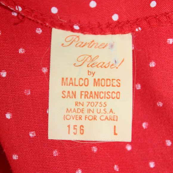 Vtg Partners Please Malco Modes Red White Square Dance Set Skirt Blouse M/L - Picture 9 of 10